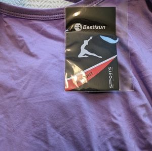 Purple Bestisun Long Sleeve Yoga Tops Loose Backless Yoga Shirts Womens Gym